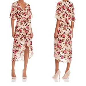Alice and Olivia tan and velvet floral dress